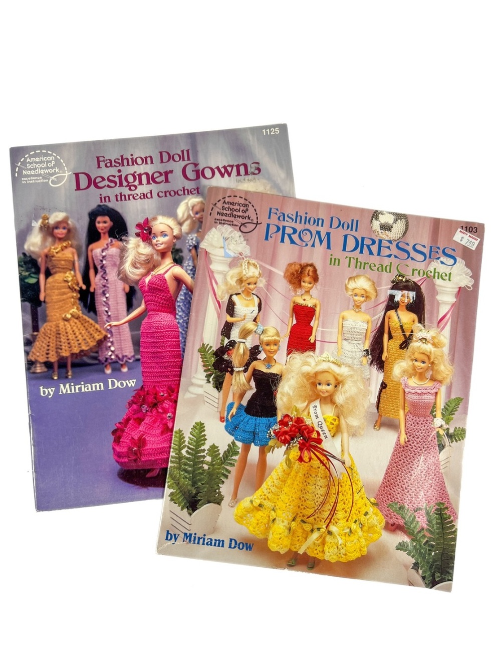 Miriam Dow Fashion Doll Crochet Pattern Books Designer Gowns Prom Dresses Lot